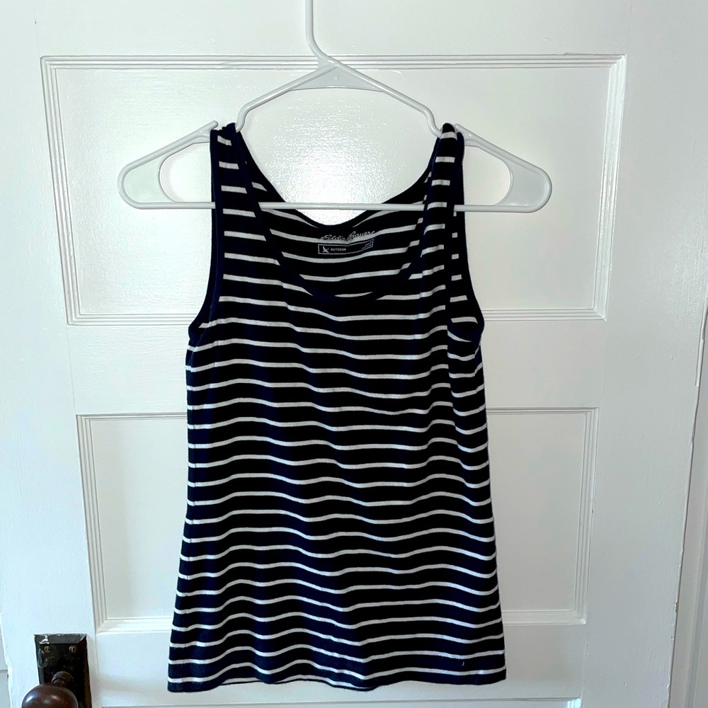 Navy Blue Striped Top